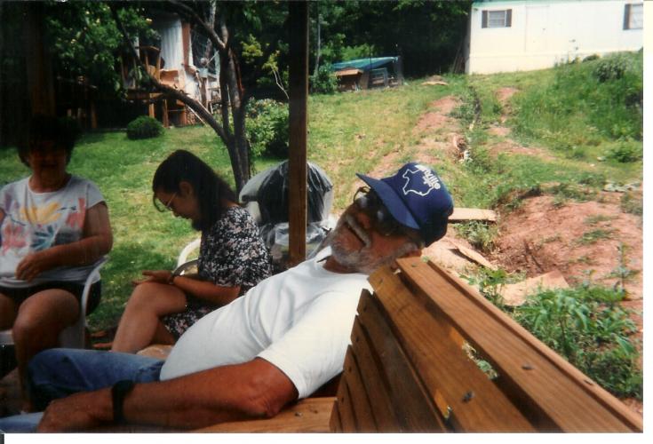 Dad chillen in the yard.